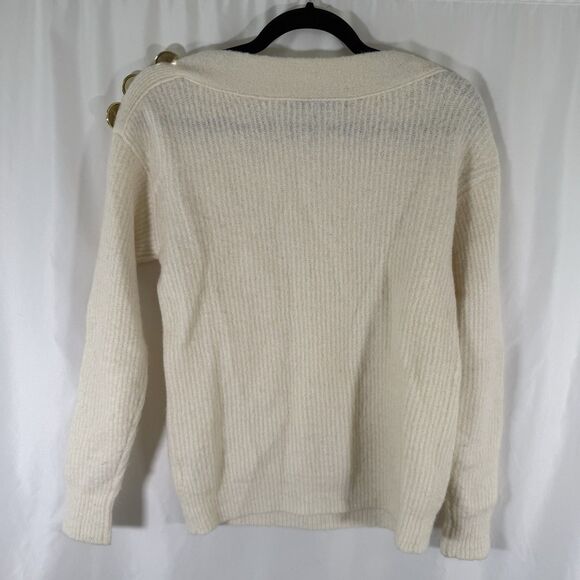 Antonio Melani Wool Alpaca Sweater Women's XS Off White Button Long Sleeve - Picture 9 of 11